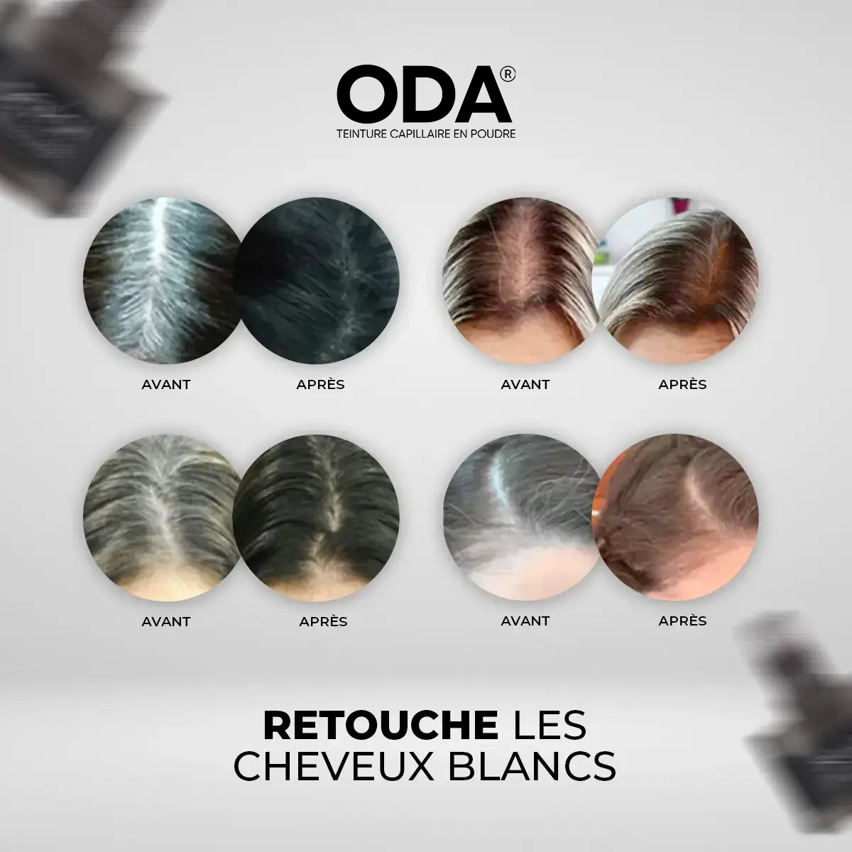 Teinture Capillaire en Poudre Oda® - Couvre Tous les Cheveux Blancs (Achetez 1, Recevez-en 2)